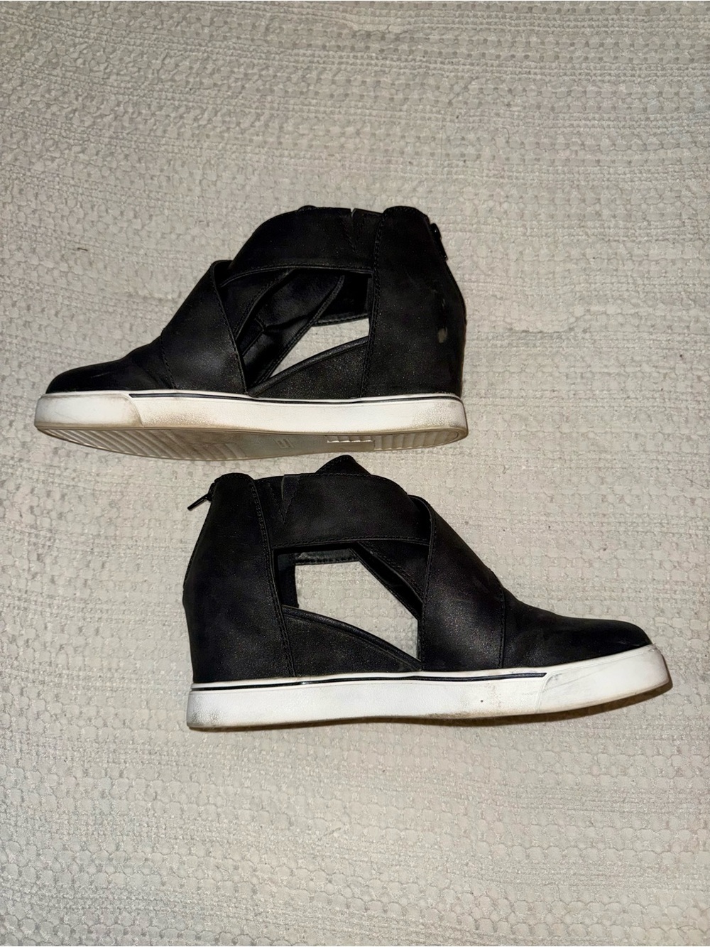 Maurices Black Hidden Wedge Crisscross Sneakers